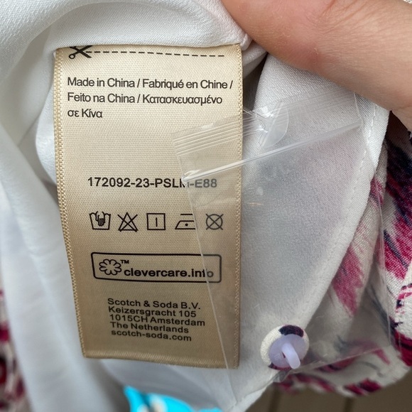 Scotch & Soda printed V-neck Mini Dress size 12 - Picture 14 of 15